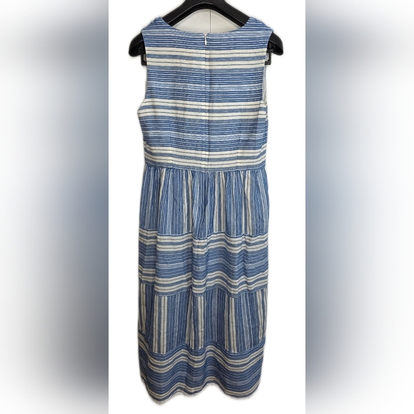 Megan Park Blue And White Striped Cotton Dress. Sleeveless Size 2 - Picture 2 of 15